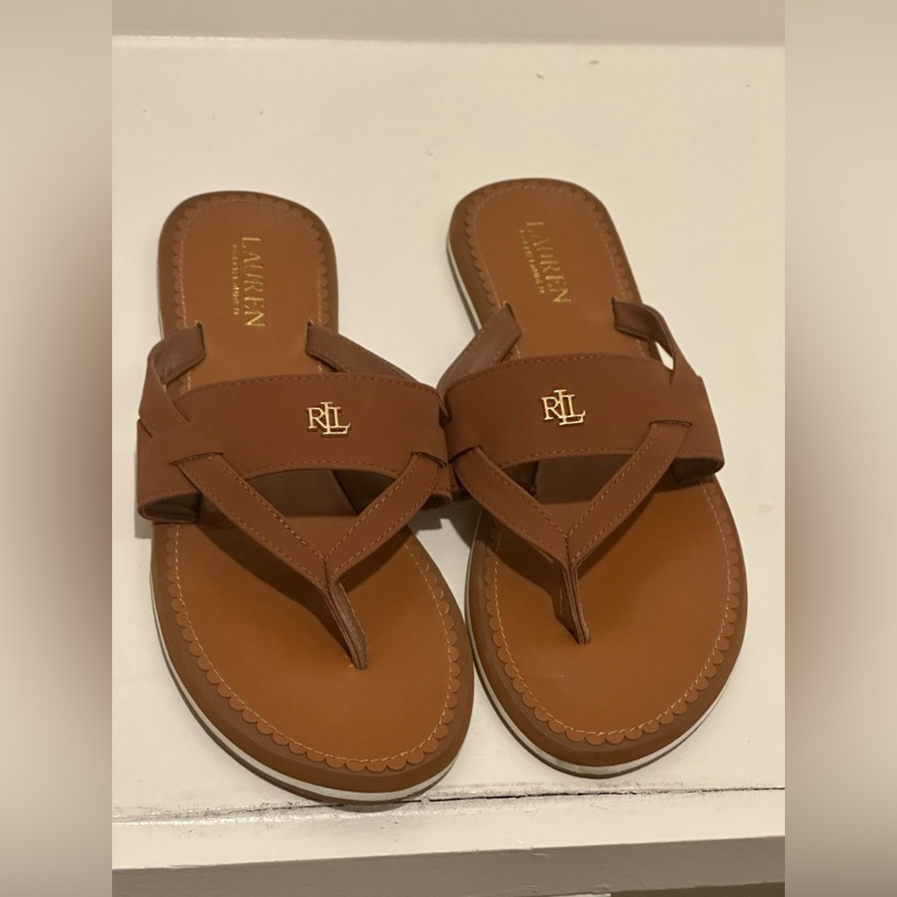 Ralph Lauren Sandals.  Good condition. Some signs of normal wear in the front.
